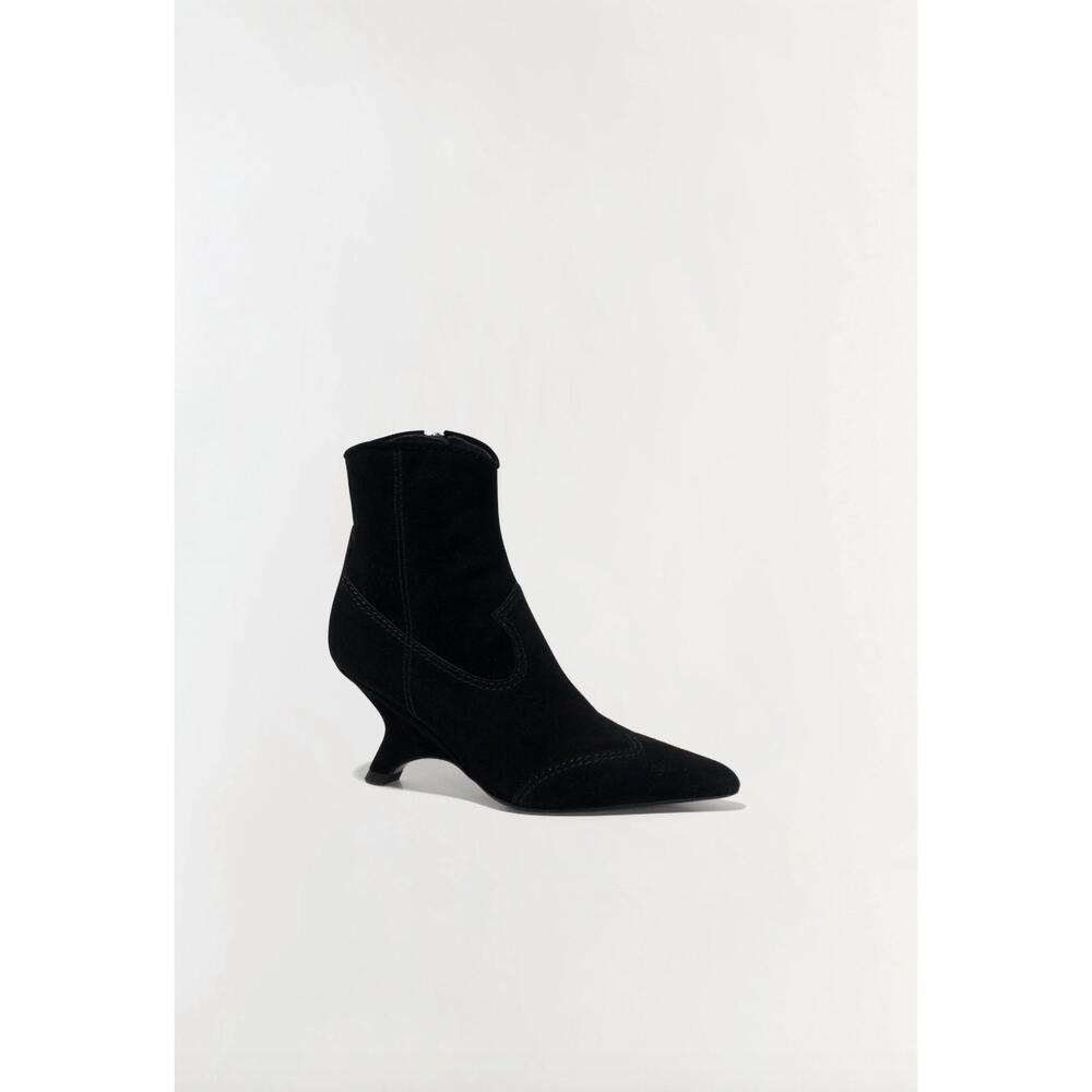 NEW SIMKHAI women's shadow suede western ankle boots in black
